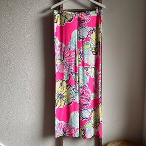 Lily Pulitzer Georgia May Palazzo Wide Leg Pants in Swept by the Tides sz: Med